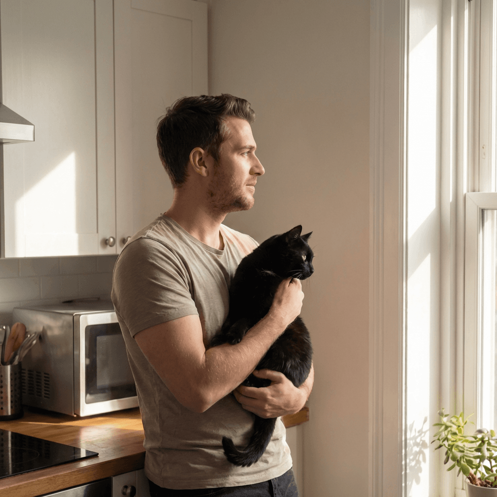 Happy Balloxx customer Mark van D. with their pet Luna